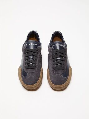 Acne Studios Anthracite Suede & Leather Sneakers with Gum Sole